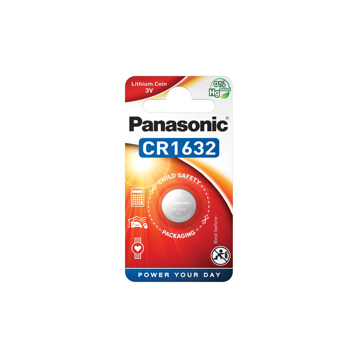 Panasonic batteria al litio a bottone CR1632 3 V