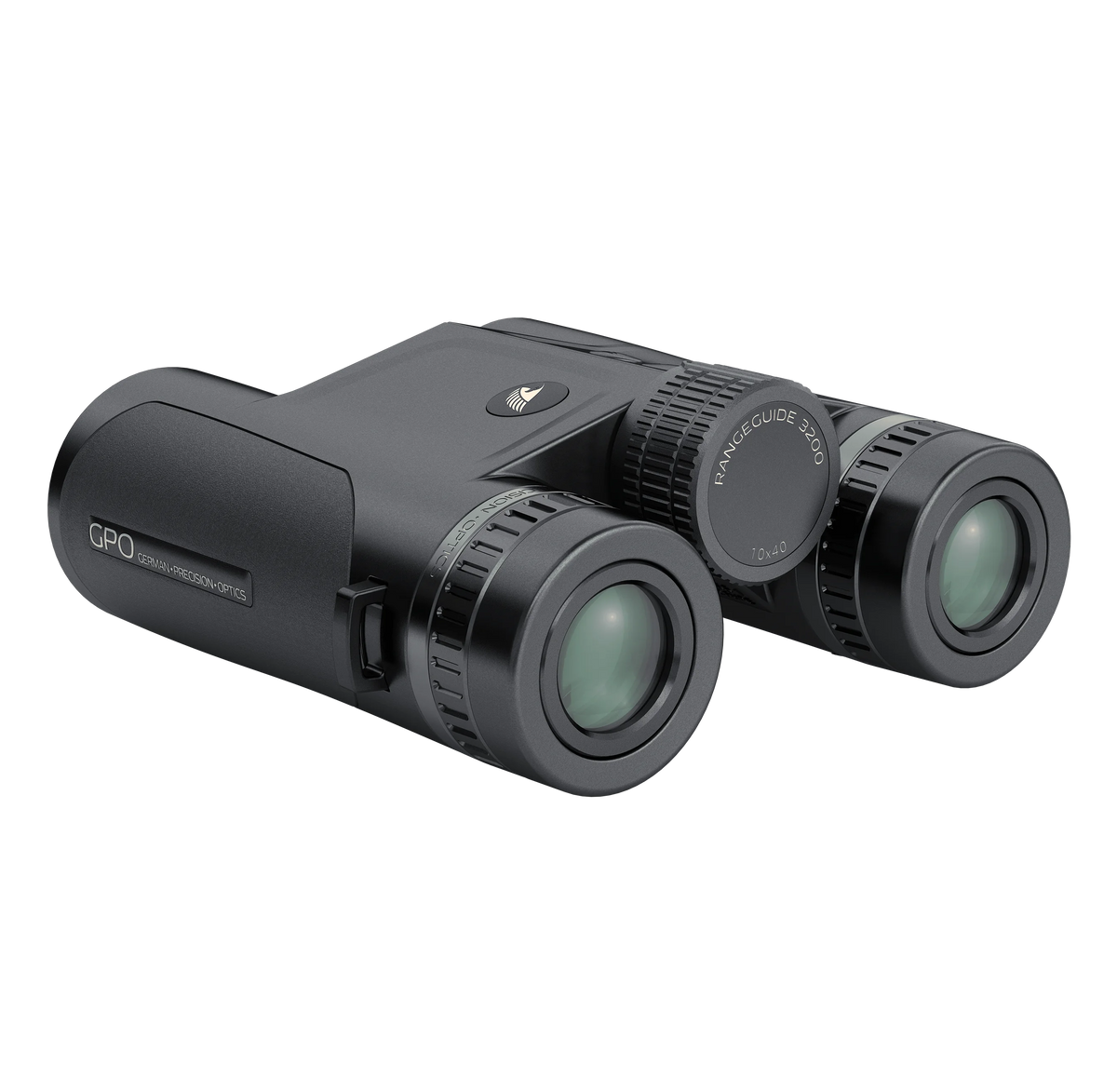 GPO Rangeguide 3200 10x40 binocolo telemetro, vista posteriore di tre quarti
