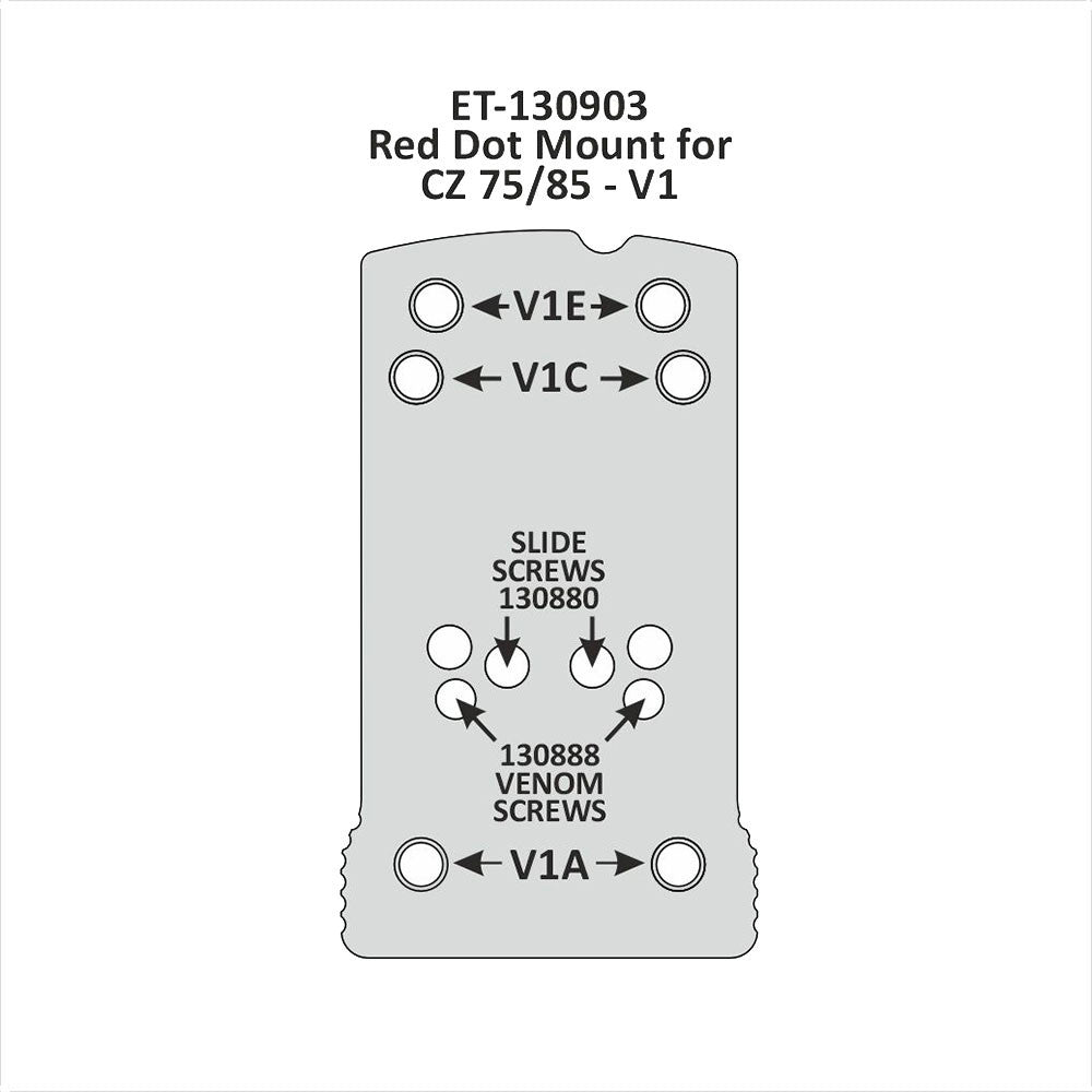 Eemann Tech attacco red dot V2 in alluminio per CZ 75/85 (non Shadow)
