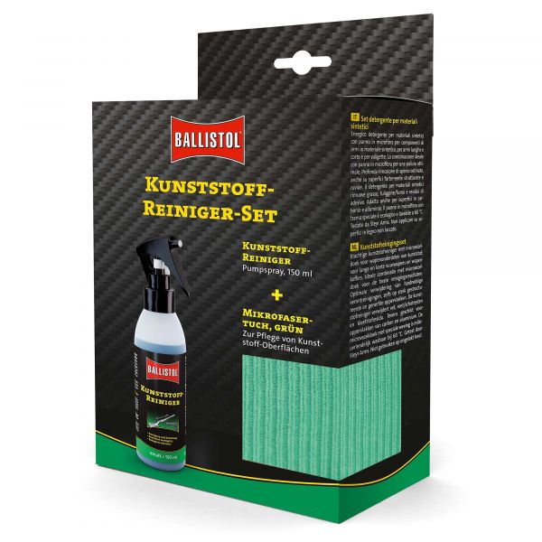 Ballistol Plastic Cleaner Set + Microfibre Cloth