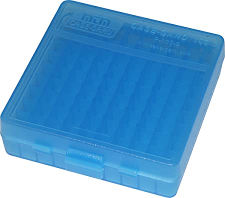 MTM Flip-Top Box 38 Special, 357 Magnum - 100 Colpi Con Cerniera - Blue