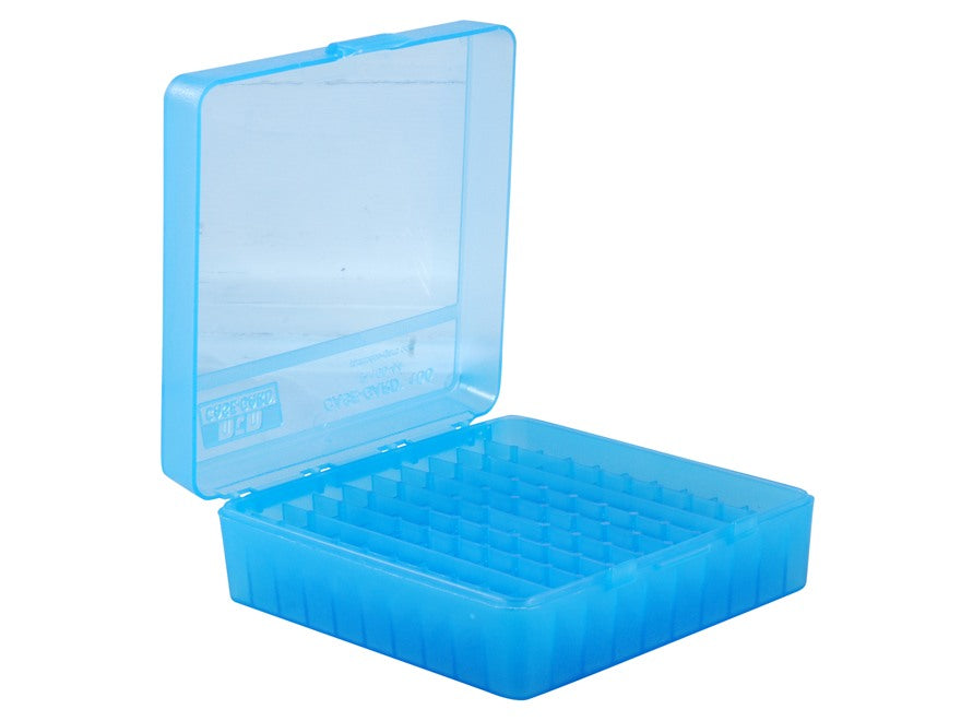 MTM Flip-Top Box 41 Remington Magnum, 44 Remington Magnum, 45 Long Colt - 100 Colpi Con Cerniera - Blue