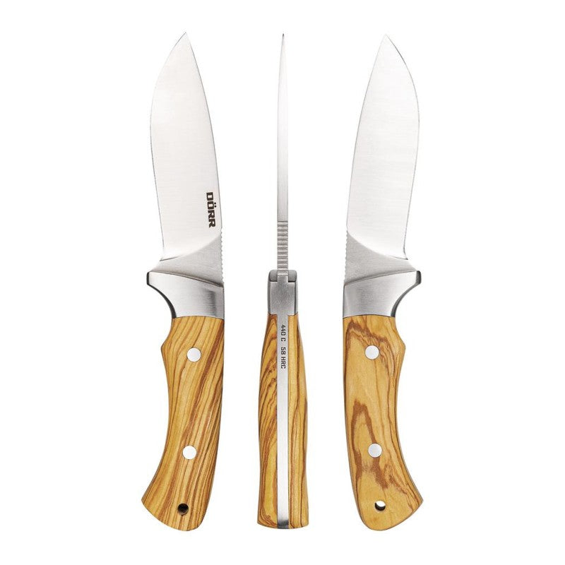 Dörr M-110 coltello a lama fissa manico in legno d'ulivo