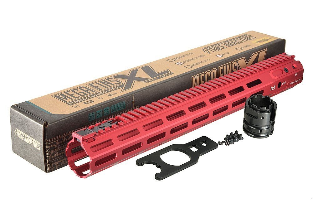 Handguard Strike Industries Megafins XL M-LOK 16,25" rosso per AR-15