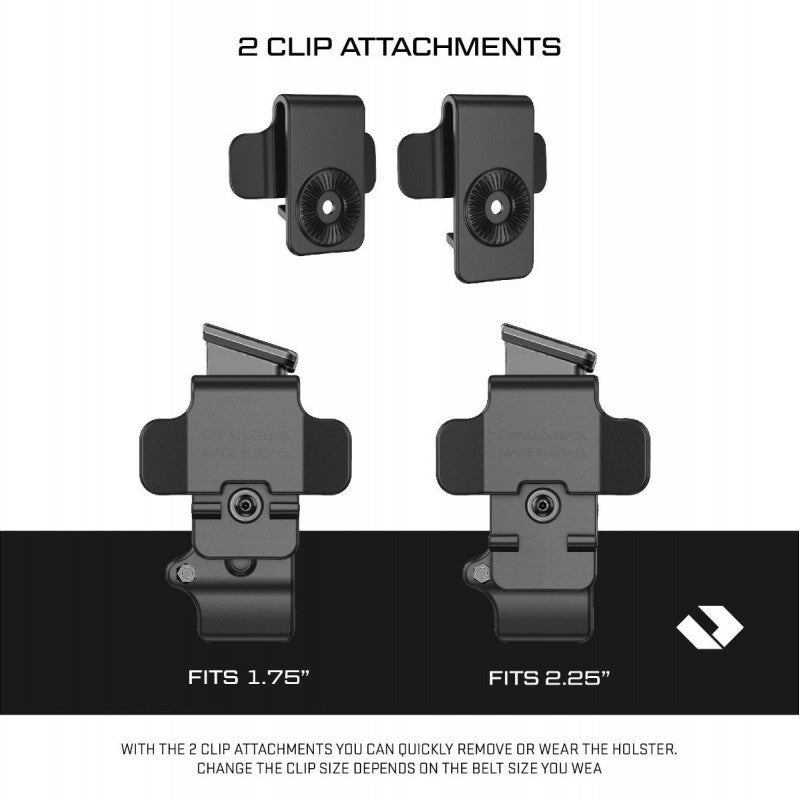 Orpaz portacaricatore singolo con due clip cintura per caricatori bifilari metallici 9 mm