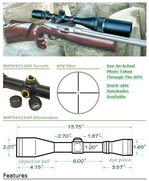 Mueller APV 4.5-14X40AO APV Plex Reticle