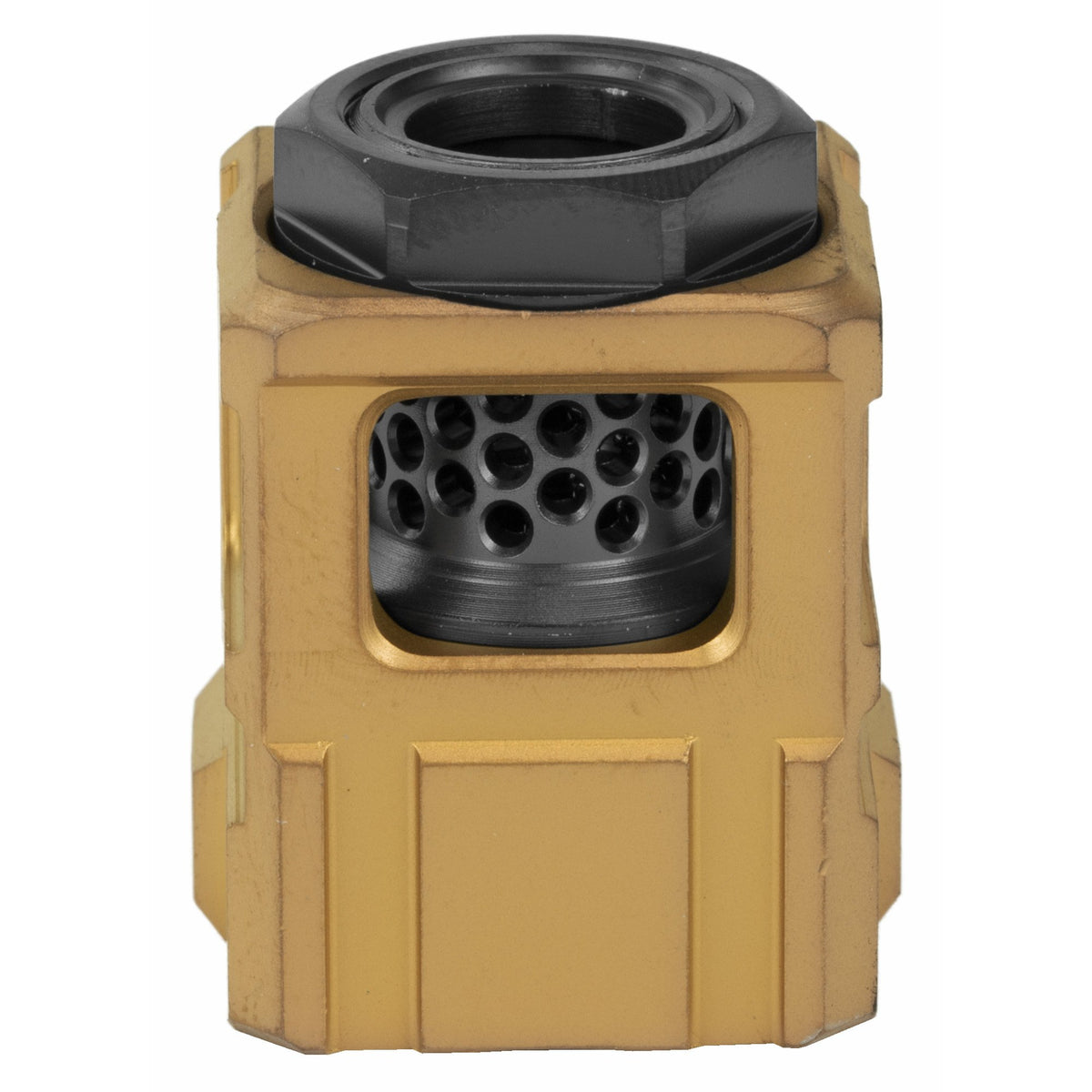 Chaos Gear Supply Qube Compensator 1/2X28 Thread Pitch Gold/Black