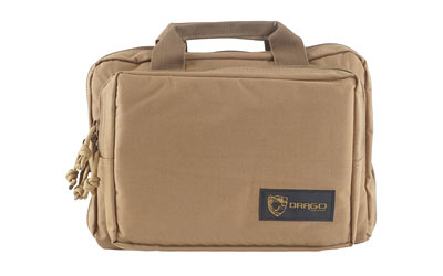 Drago Gear, Double Pistol Case, 5 Internal Magazine Holders, Tan