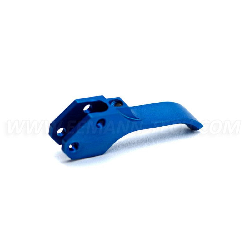 Eemann Tech Grilletto per CZ 75 extra avanzato per dita molto lunghe, zigrinato – blu