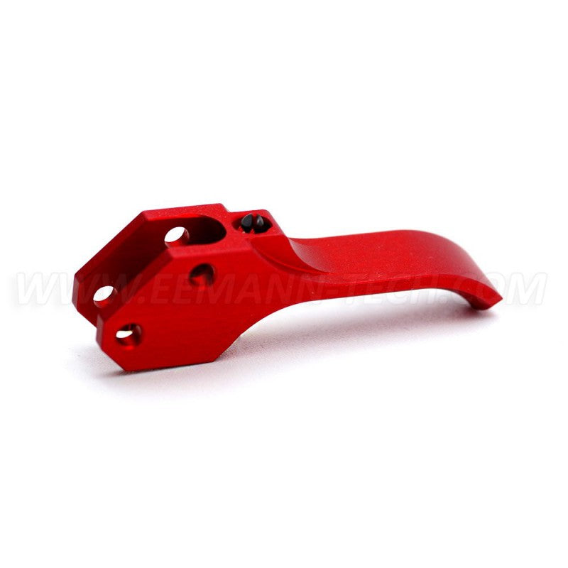 Eemann Tech Grilletto per CZ 75 extra avanzato per dita molto lunghe, zigrinato – rosso
