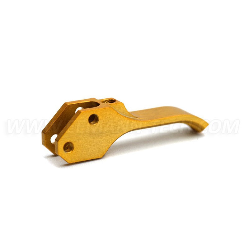 Eemann Tech Grilletto per CZ 75 extra avanzato per dita molto lunghe, zigrinato – oro