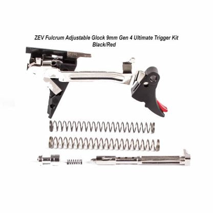 ZEV Technologies Fulcrum Adjustable Glock 9mm Gen 4 Ultimate Trigger Kit – (Black/Red)