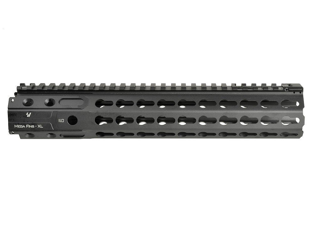 Handguard Strike Industries Megafins XL KeyMod 10" nero per AR-15, particolare