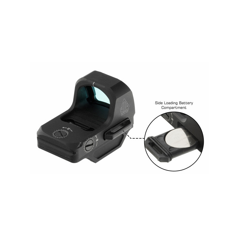 Red dot UTG OP3 Micro SL 4 MOA con footprint Docter, vista 4