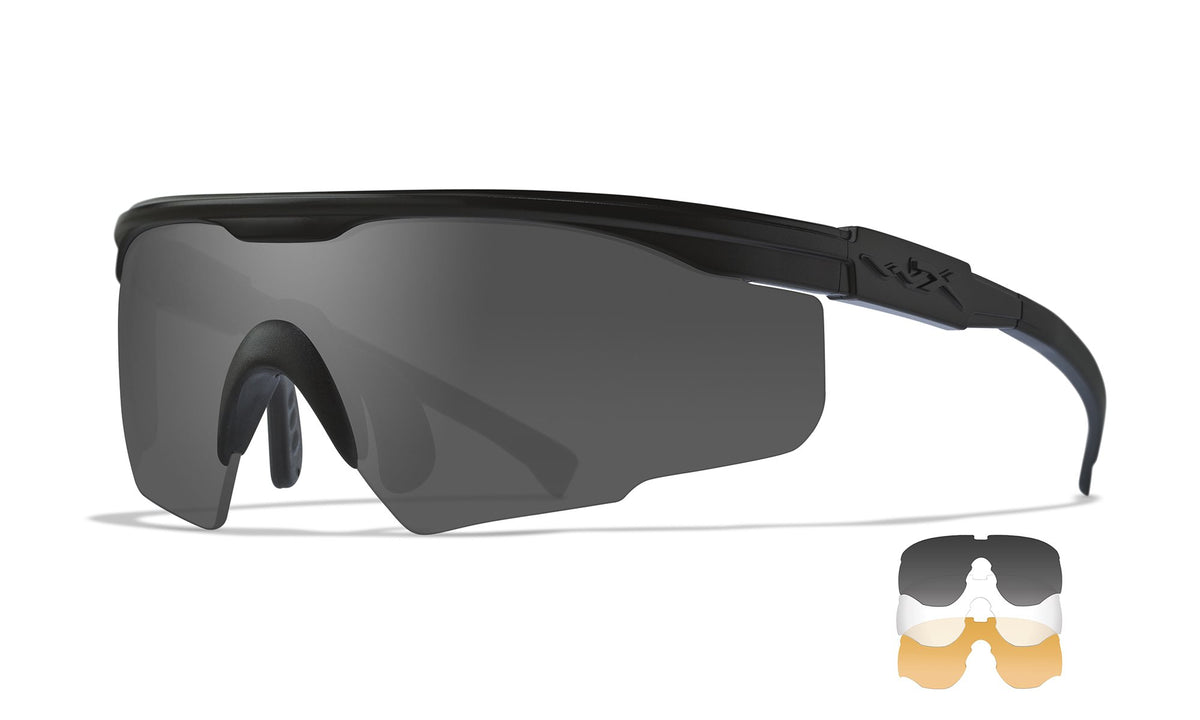 Wiley X NSN/NATO PT-1 Matte Black Light Rust, Smoke Grey, Clear Lenses