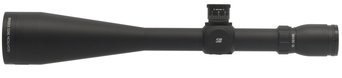 Sightron SIII Series 30mm Tube 10-50x60mm LR Zero Stop 1/4 MOA Illuminated MOA-2 Reticle