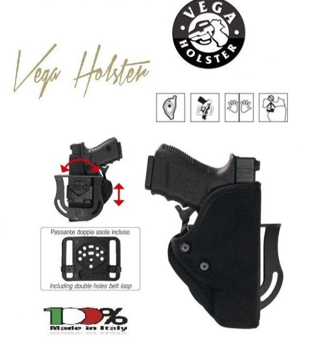 Vega Holster Black Belt Thermoformed Cordura Holster For Glock 17/22