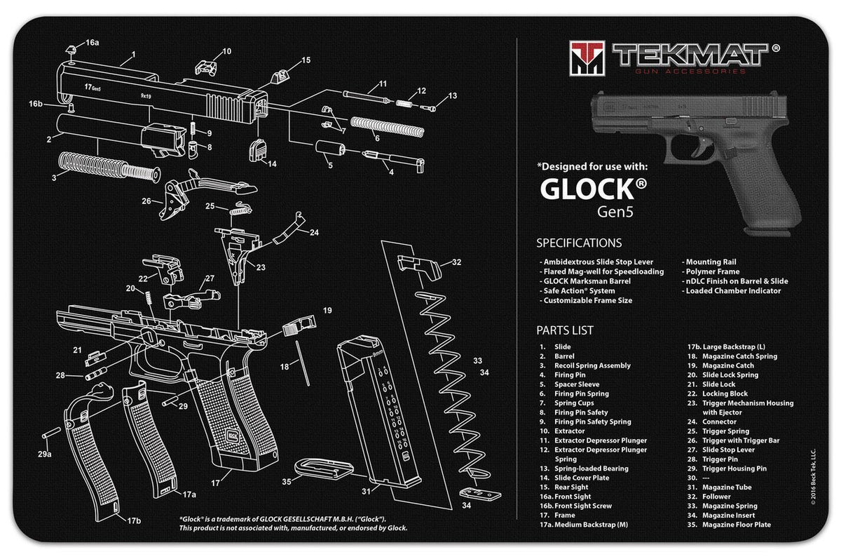TekMat Bench Mat For Glock Gen 5