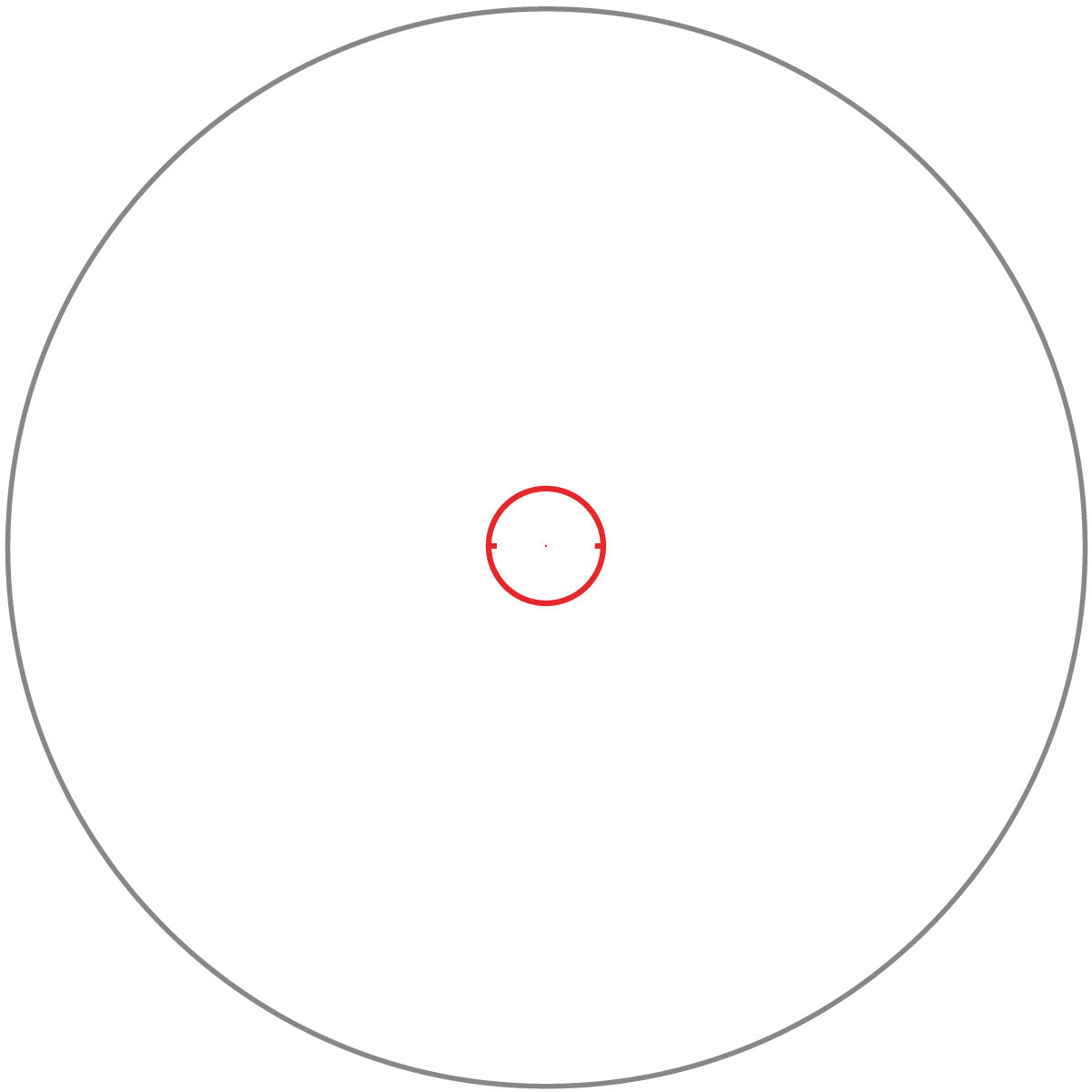 Delta Optical Hornet 1x - reticolo inciso con punto 1 MOA e cerchio 60 MOA