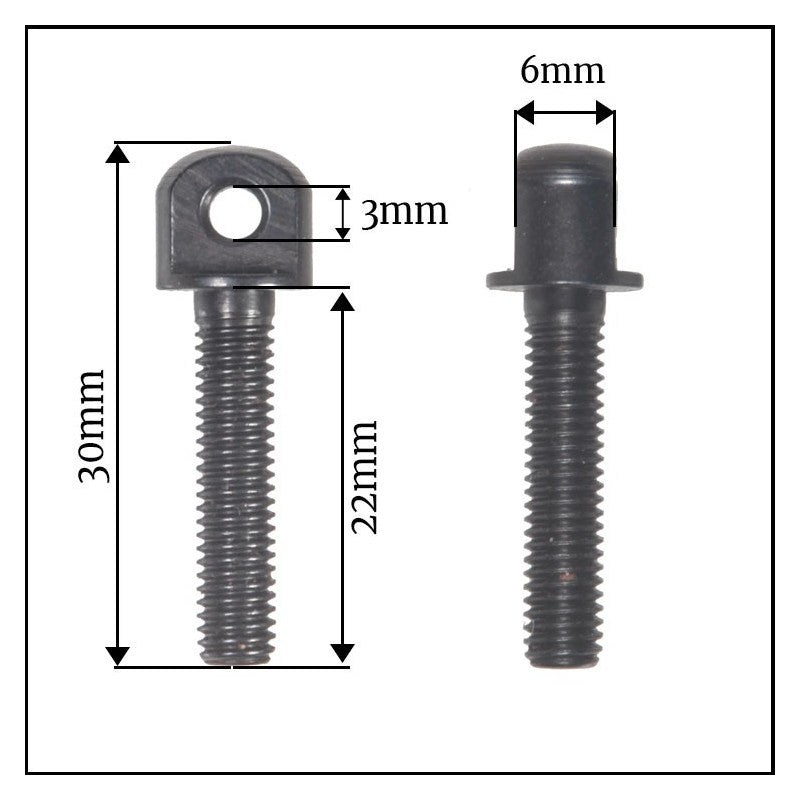 Recknagel vite M5 a testa piatta 6 mm foro 3 mm