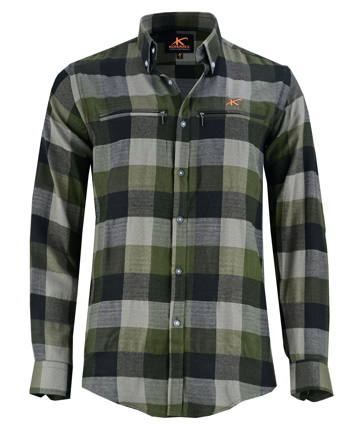 Konustex Patron camicia a quadri da uomo, vista frontale