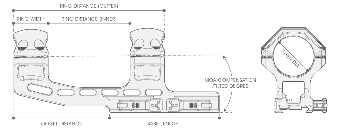 UTG ACCU-SYNC Quick Release Cantilever Mount 30mm 20MOA