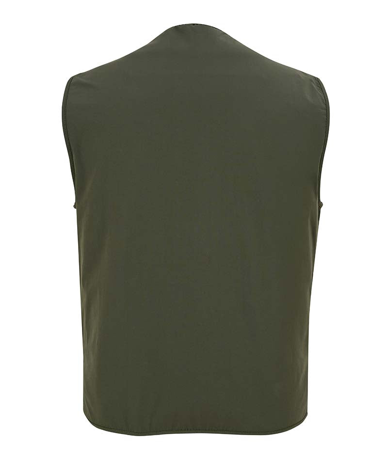 Gilet Konustex Verdalis verde, vista posteriore