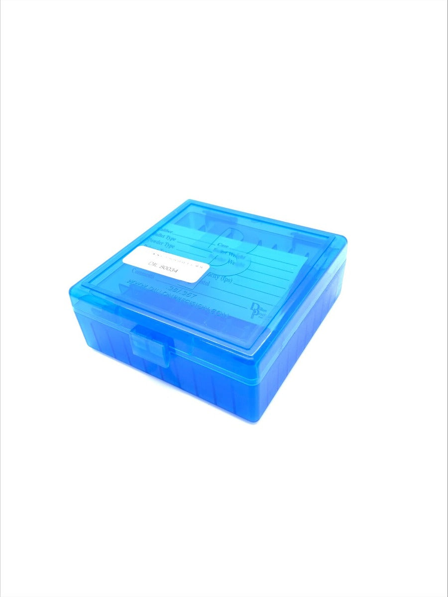Dillon Precision Ammunition Box 38 Special, 357 Magnum - 100 Colpi - Blue
