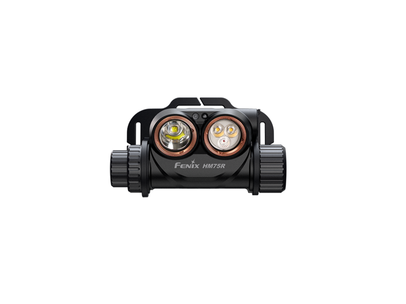 Fenix HM75R vista frontale delle sorgenti luminose