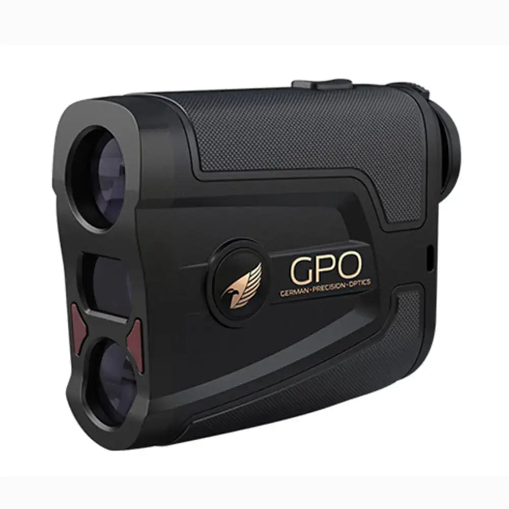 GPO RangeTracker 1800 telemetro 6x20 nero, vista di tre quarti