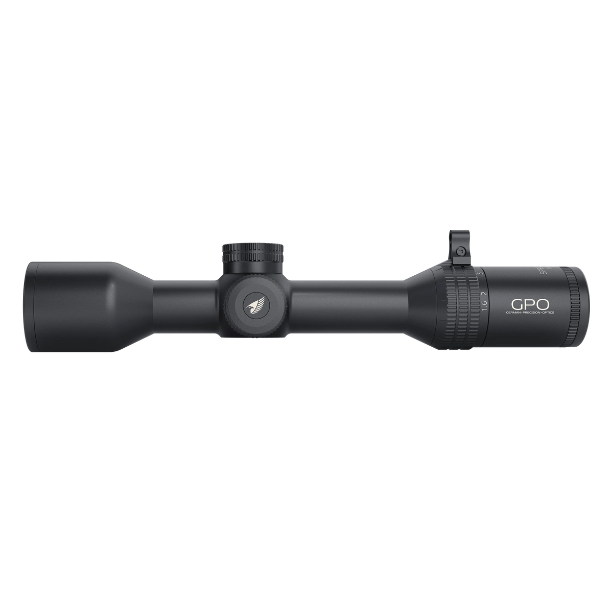 GPO Spectra 8x 1,6-13x44i, vista laterale della versione ad anelli