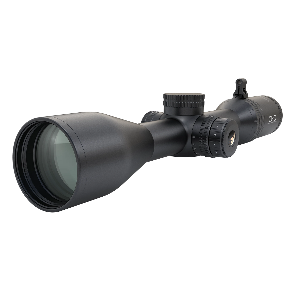 Cannocchiale GPO Spectra 8x 2-16x50i, vista di tre quarti anteriore