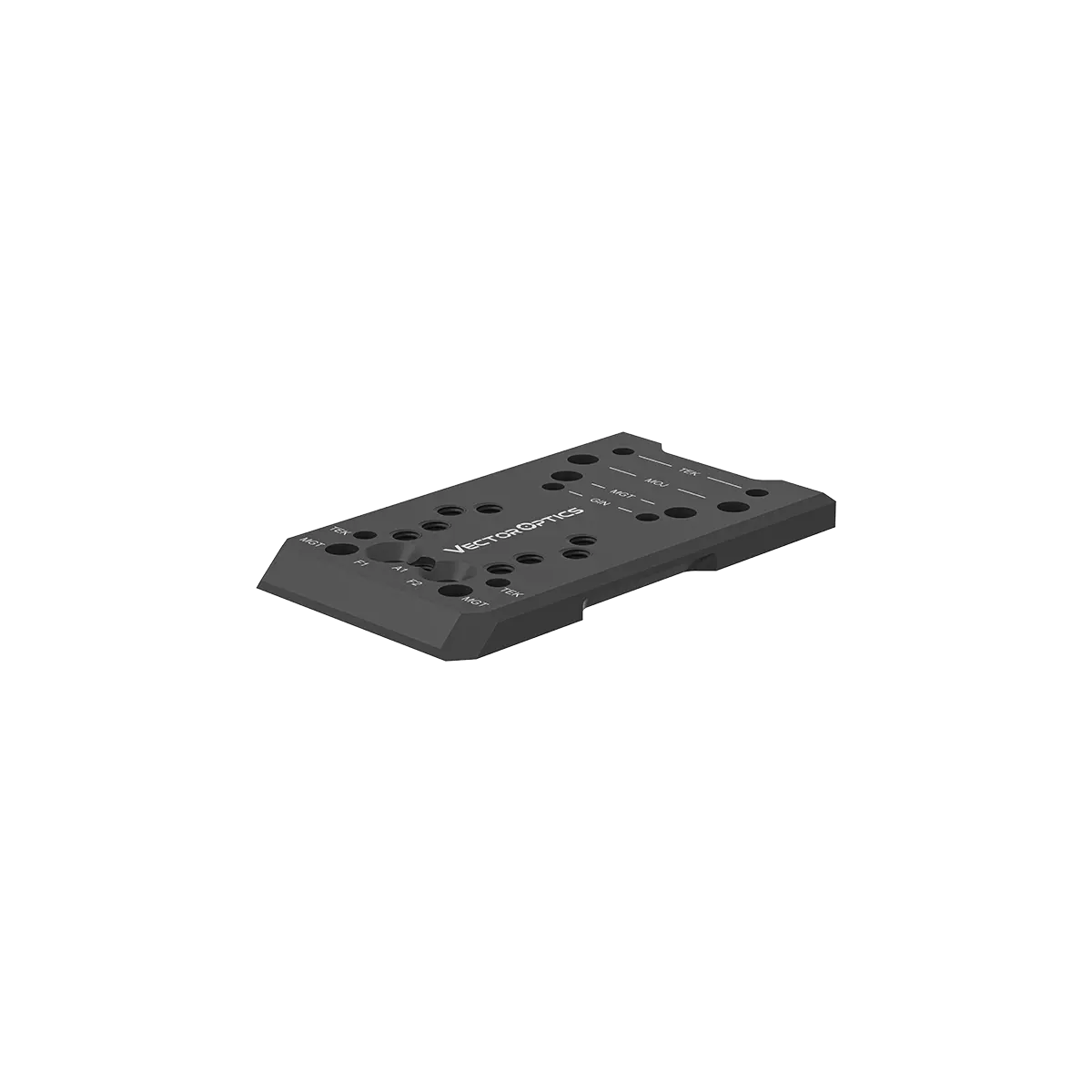 Adattatore 4 in 1 installato nella coda di rondine di una Glock