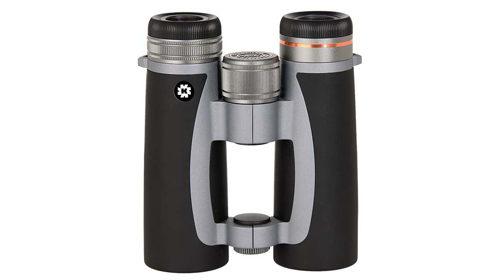 Binocolo Konus Prince 10x42 W.A. a prismi a tetto con ponte aperto, vista frontale