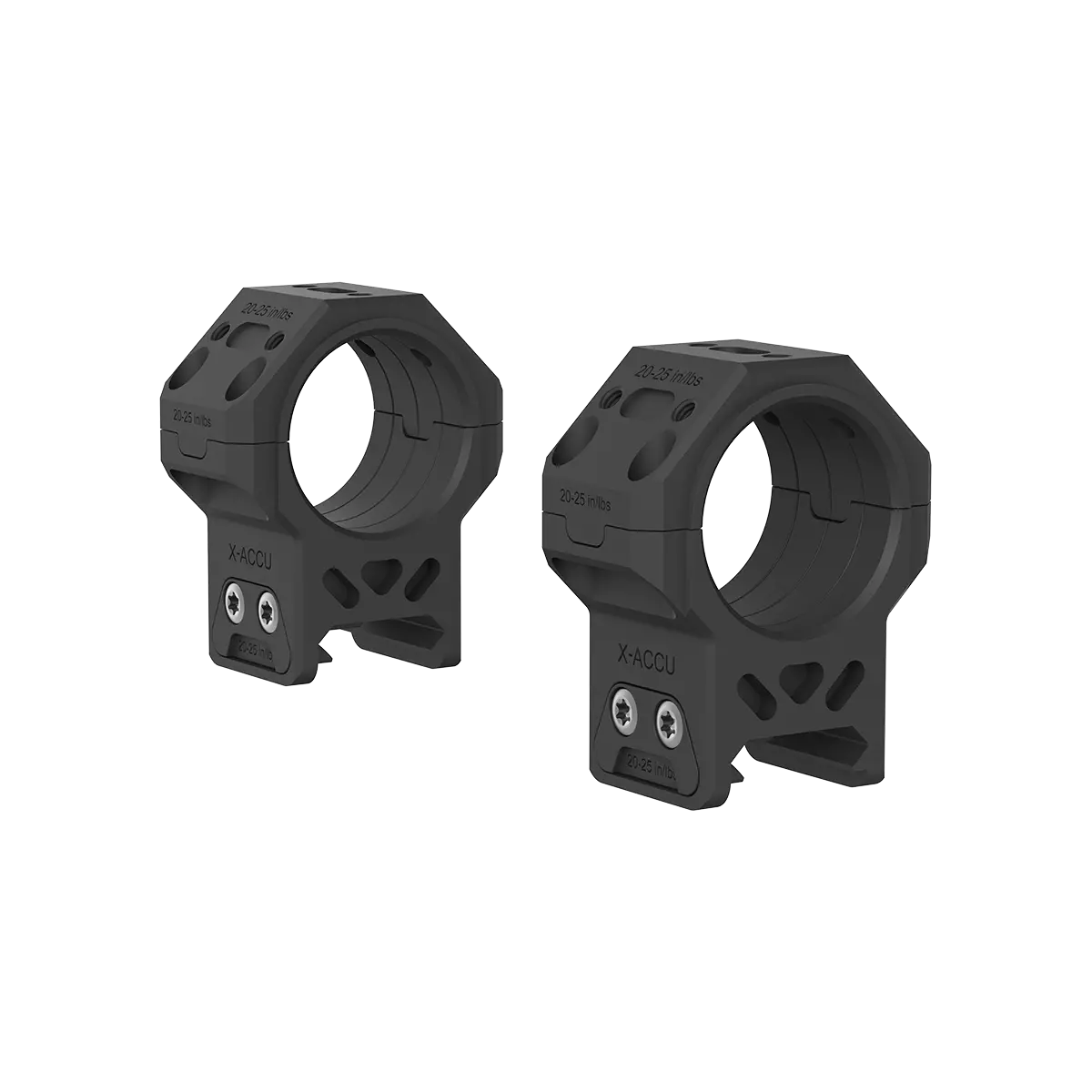 Dettaglio degli anelli X-MOD 30 mm su slitta Picatinny