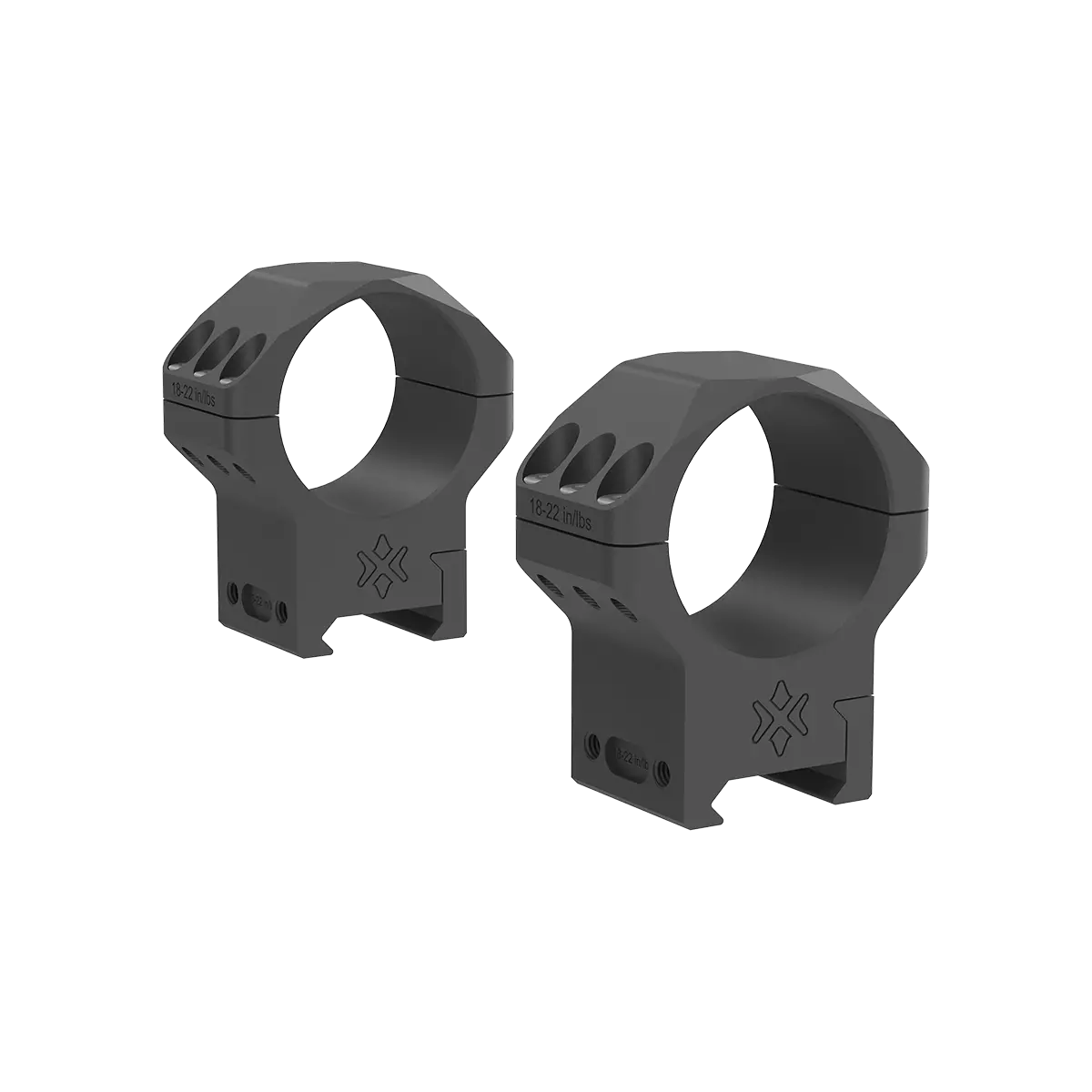 Dettaglio delle sei viti degli anelli X-ACCU 34 mm medi