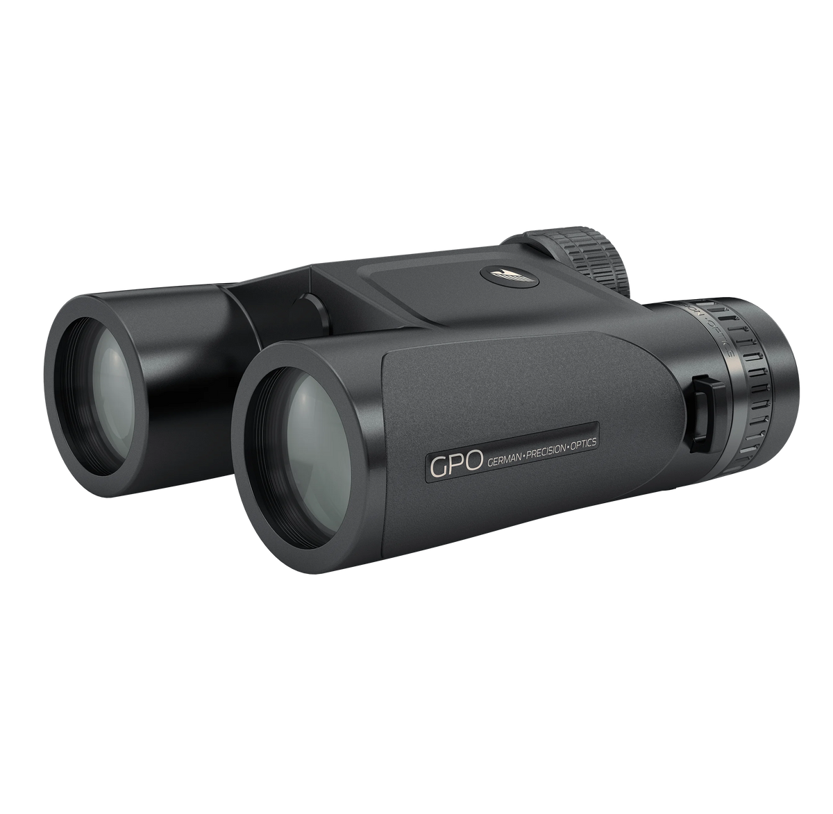 GPO Rangeguide 3200 10x40, vista di tre quarti degli obiettivi da 40 mm