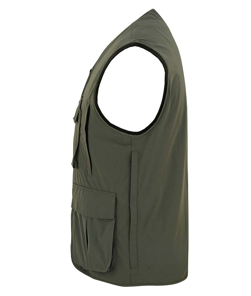 Gilet da caccia Konustex Verdalis verde, vista laterale