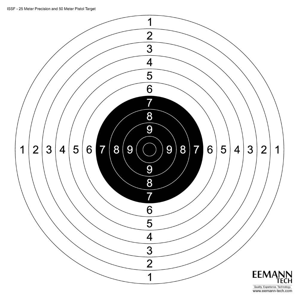 Eemann Tech bersagli ISSF pistola 25 m precisione e 50 m – 100 pezzi