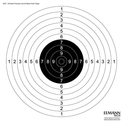 Eemann Tech bersagli ISSF pistola 25 m precisione e 50 m – 100 pezzi