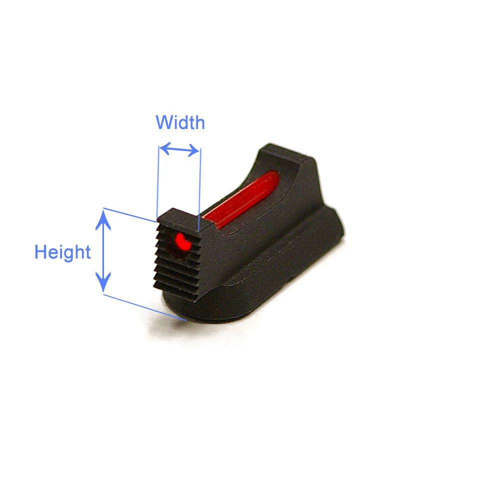 Eemann Tech mirino anteriore in fibra ottica 1 mm per CZ 75 e Shadow 2 H 5,0 mm L 2,7 mm