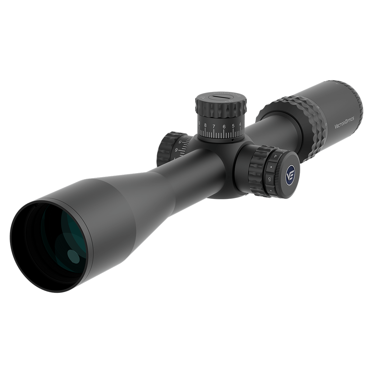Dettaglio dell'obiettivo da 44 mm del Vector Optics Sentinel 4-16x44 FFP