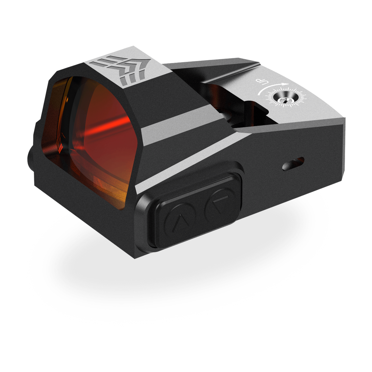 Swampfox Kingslayer red dot 1x22, vista anteriore di tre quarti
