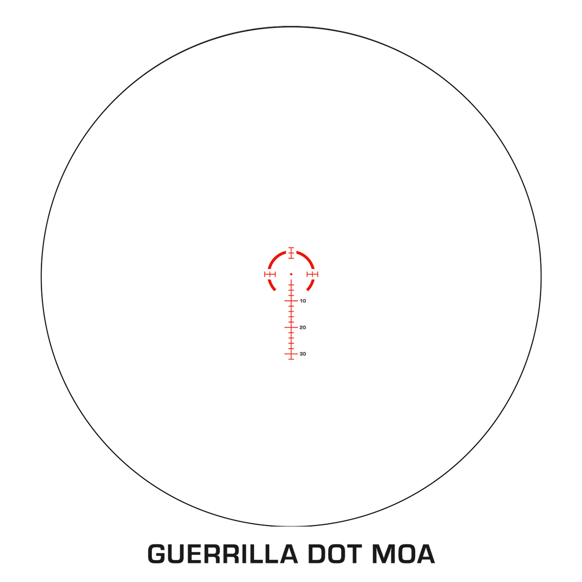 Schema del reticolo Guerrilla Dot MOA dello Swampfox Arrowhead