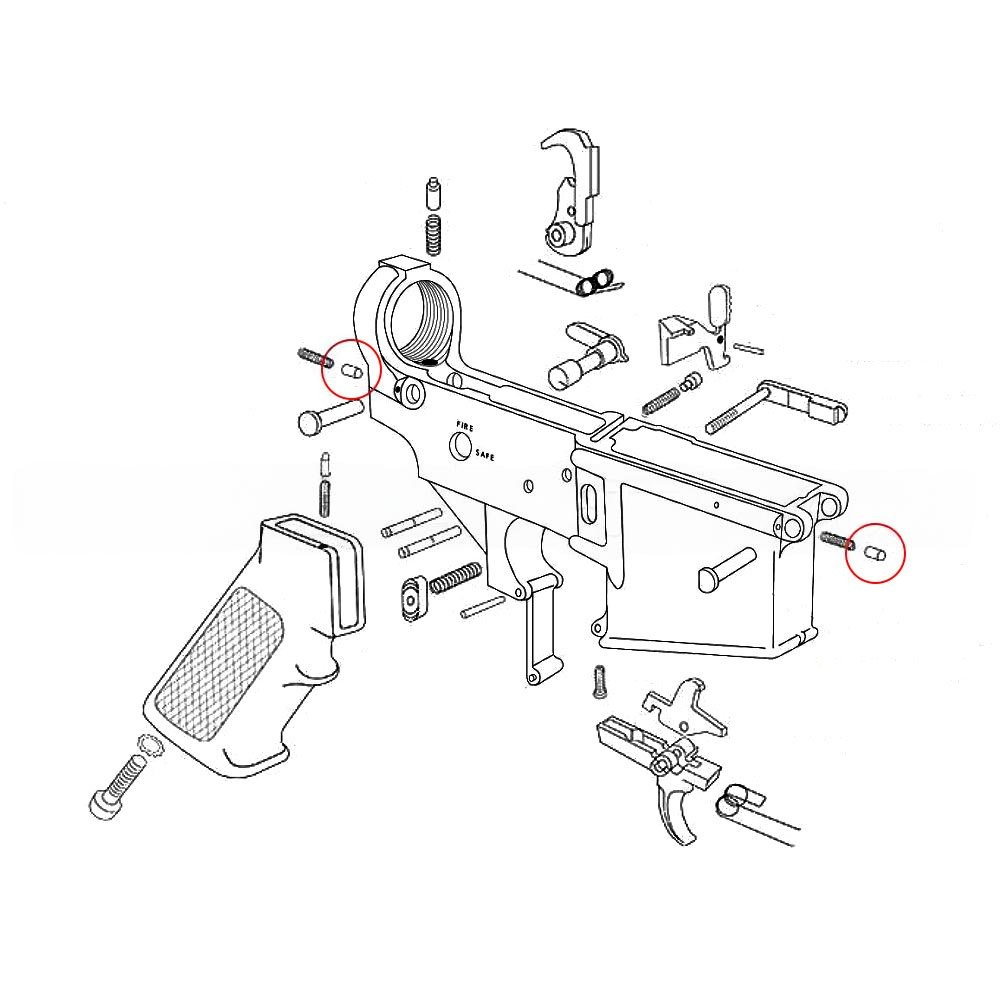 Eemann Tech dente di arresto per perni di smontaggio e pivot AR-15