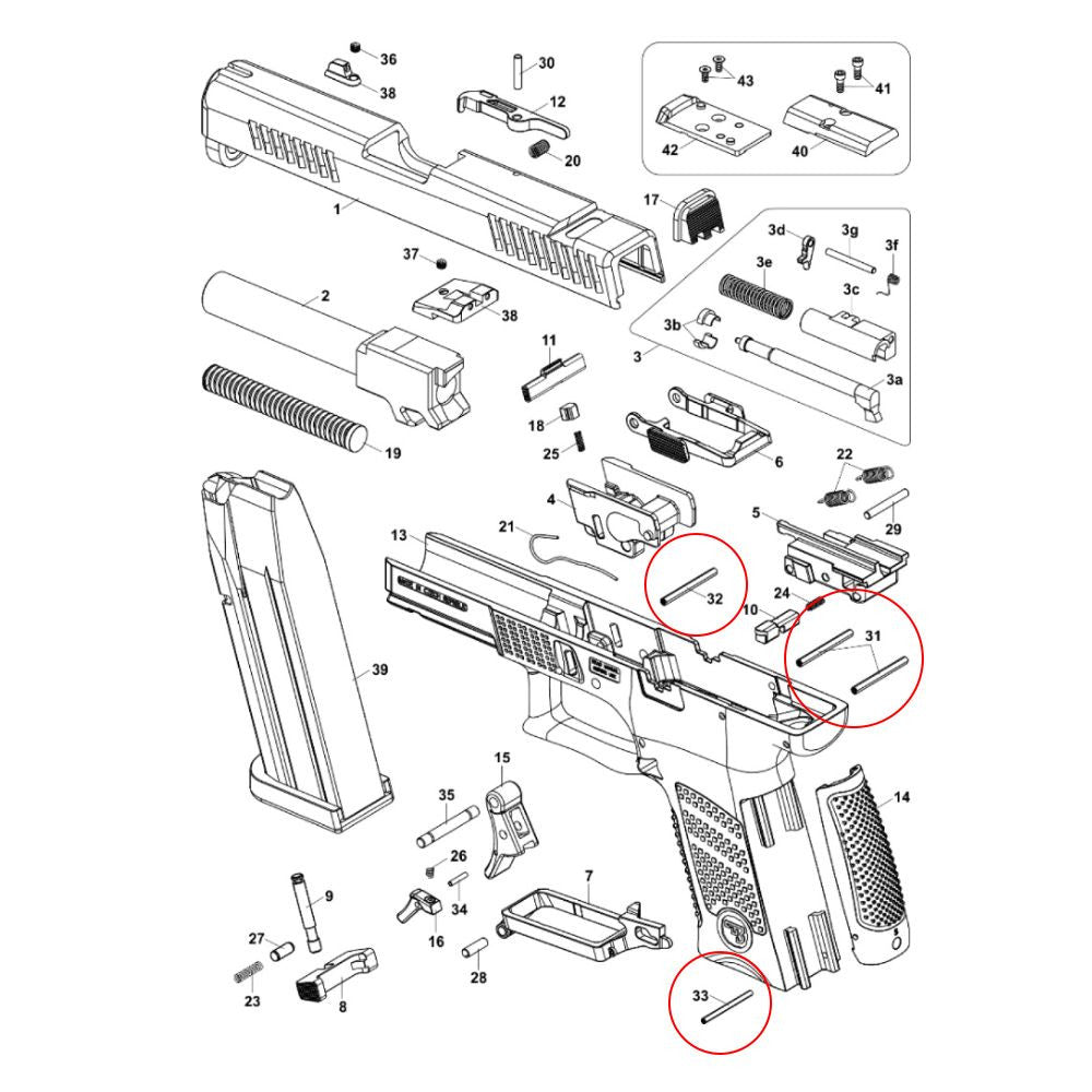 Eemann Tech set spine per CZ P-10