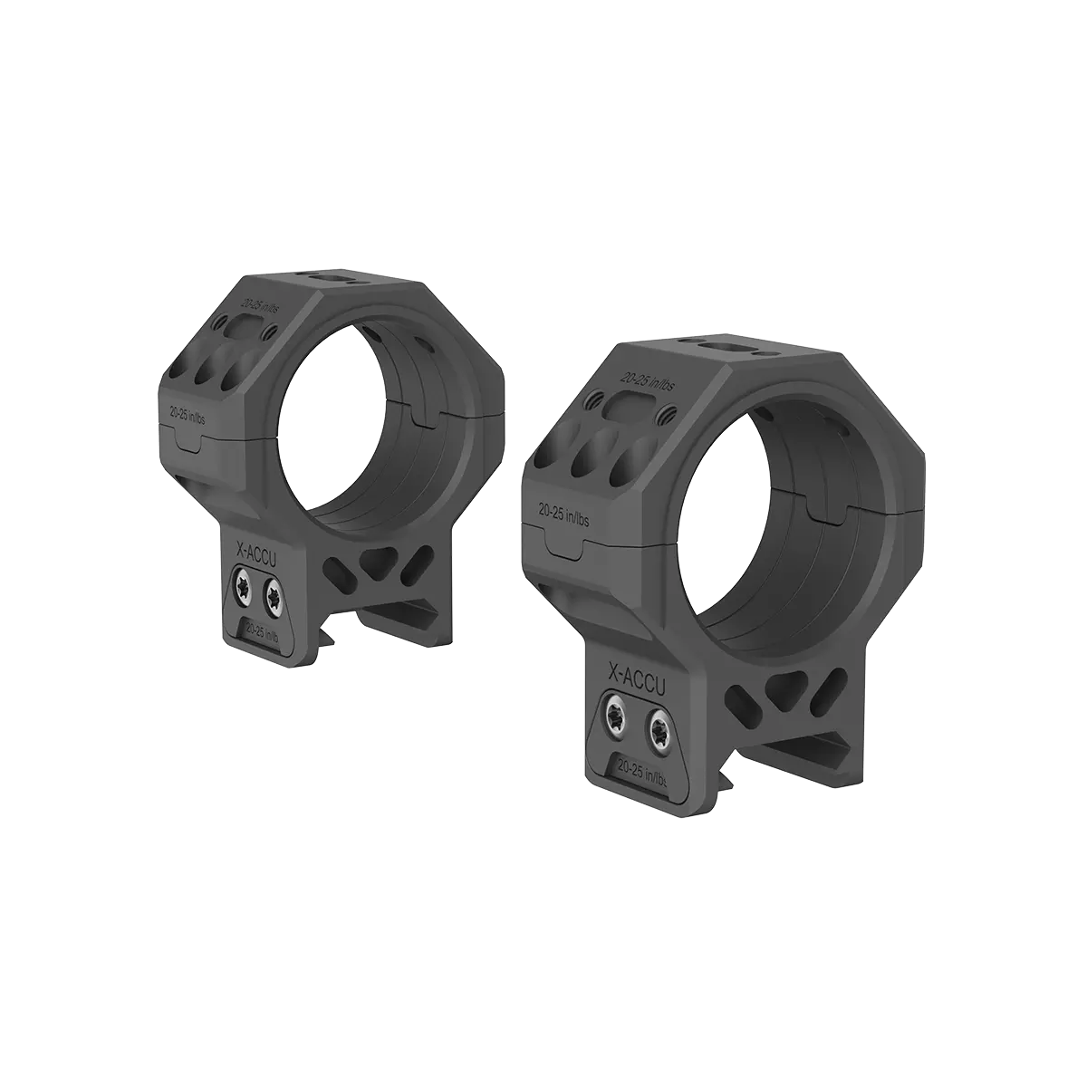 Dettaglio degli anelli X-MOD 34 mm su slitta Picatinny