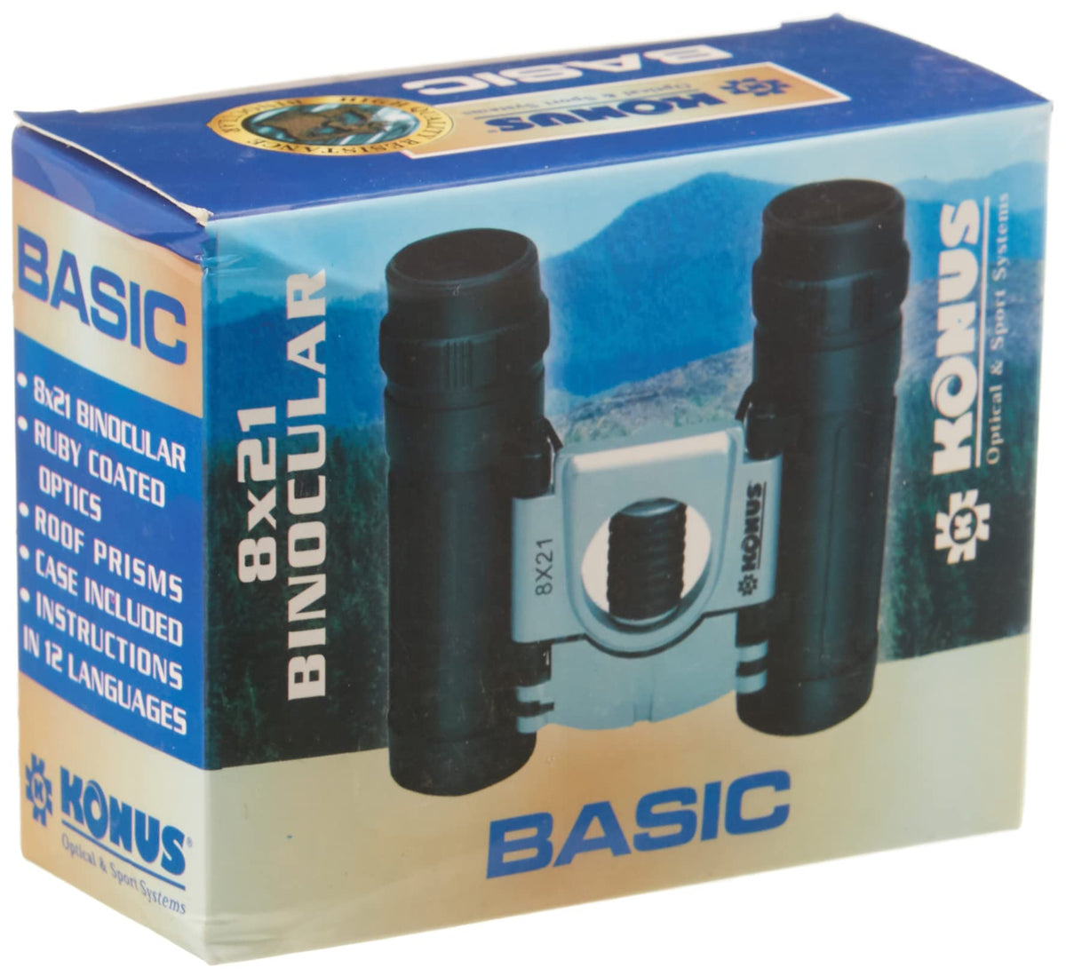 Konus Basic 8x21 binocolo nella scatola regalo originale