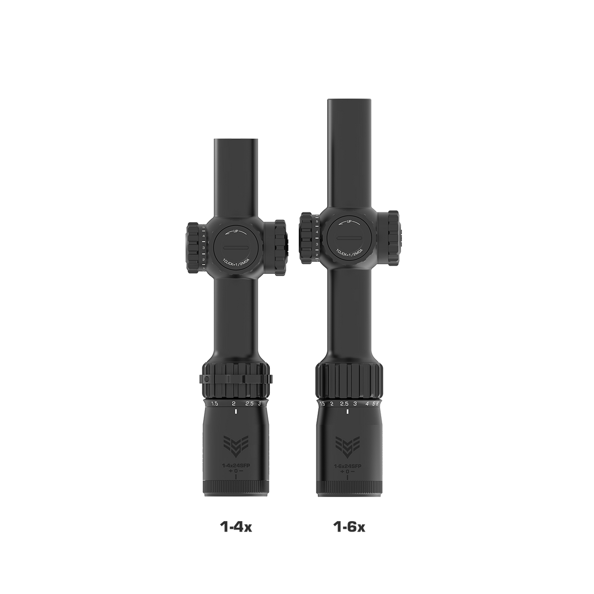 Swampfox Tomahawk II 1-4x e 1-6x a confronto, vista dall'alto
