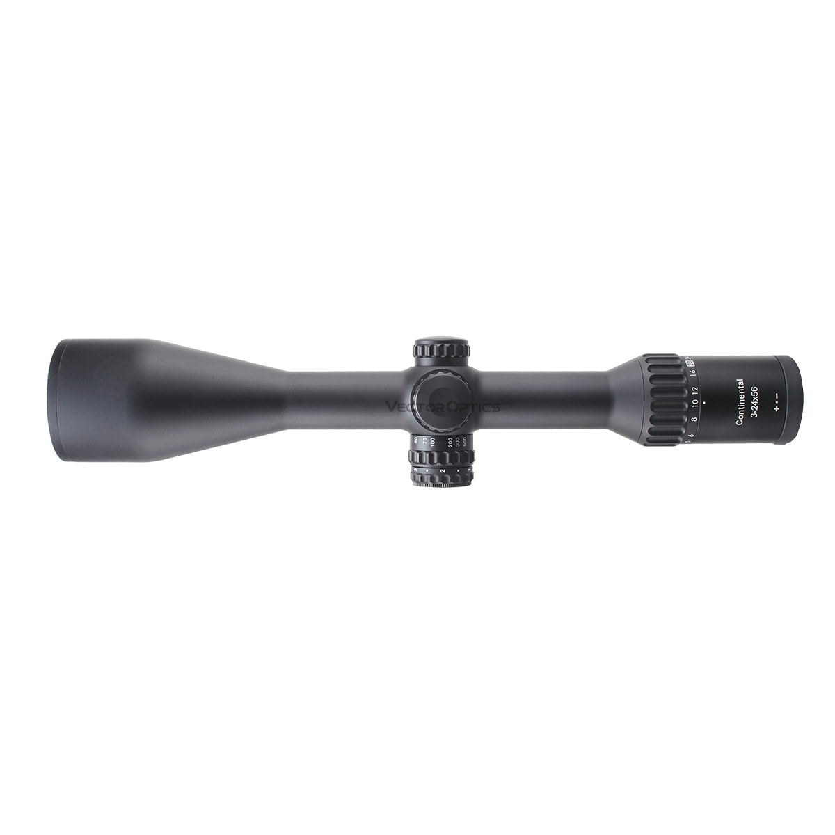 Reticolo German #4 con punto centrale in fibra ottica del Vector Optics Continental x8 3-24x56i
